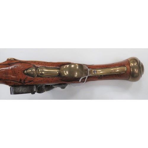 293 - Rare 1744 Dated Heavy Dragoon Land Service Flintlock Pistol
22 bore, smoothbore, 12 inch barrel.  Th... 