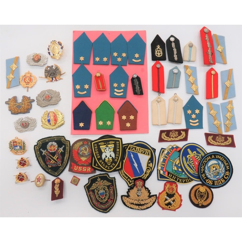 66 - Varied Selection of Foreign Badges
including printed USSR Counter Terrorist arm badges ... Embroider... 