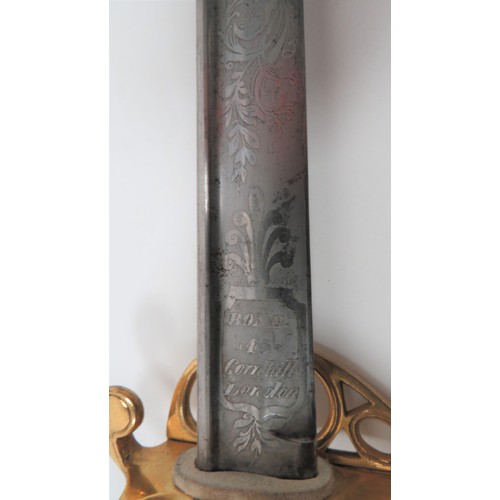 100 - East Indian Company 1828 Addiscombe College Sword of Honour. Presented to later Major John Nixon Sha... 