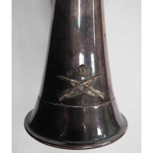 122 - Continental Rifles Bugle
silvered bugle.  The end fitted with crossed rifles and continental cr... 