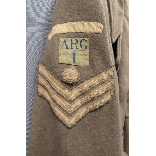 292 - WW2 Argyll Home Guard NCO's Greatcoat
khaki, heavy woollen, double breasted greatcoat.  Both ar... 