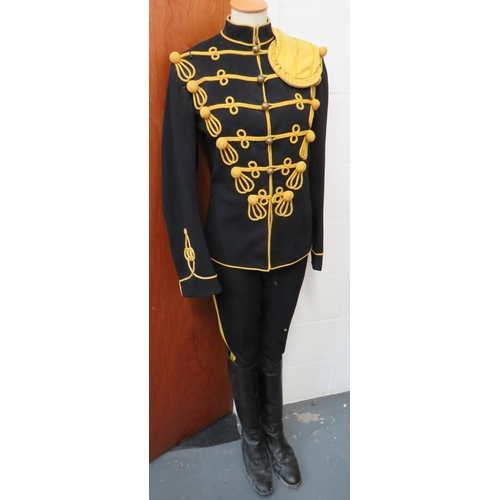 299 - Pre WW1 Hussars Full Dress Uniform
dark blue, single breasted, high collar tunic.  The collar w... 