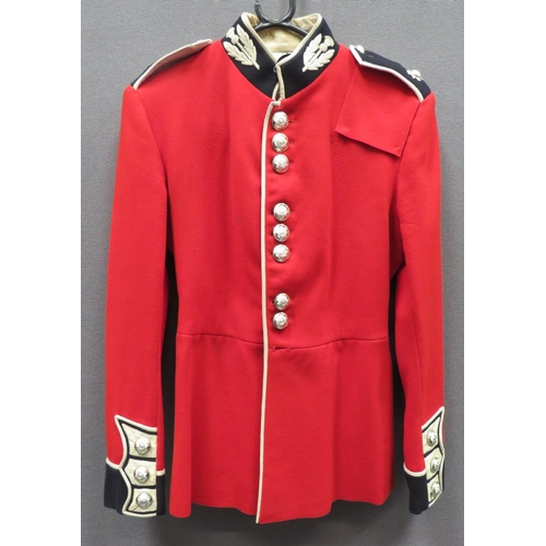 306 - Post 1953 Scots Guards Scarlet Dress Tunic
scarlet, single breasted tunic.  High blue collar wi... 