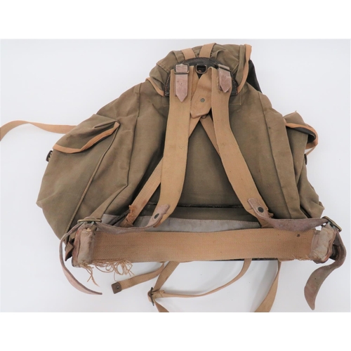 311 - WW2 Commando/Special Forces Bergan Haversack
green waterproof canvas, large pack.  Front pocket... 