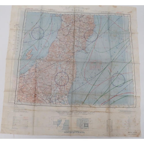 350 - Scarce 1943 Dated Silk Escape Map Covering Sendai Japan
printed colour, double sided escape map. &nb... 