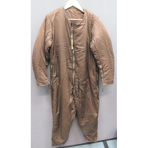 353 - WW2 RAF Issue Sidcot Inner Suit
brown padded, full suit.  Central zip.  Full outer leg zip... 