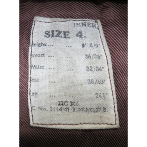 353 - WW2 RAF Issue Sidcot Inner Suit
brown padded, full suit.  Central zip.  Full outer leg zip... 