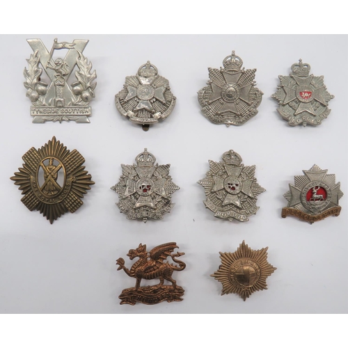 73 - Infantry Including Territorial Cap Badges
including white metal, KC 5th Border & Cumberland Reg ... 