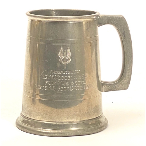 148 - Special Air Service SAS Presentation Tankards of Lt Col Mundell BEM SAS Including the silver plated ... 