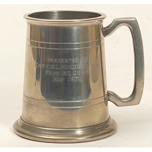 148 - Special Air Service SAS Presentation Tankards of Lt Col Mundell BEM SAS Including the silver plated ... 