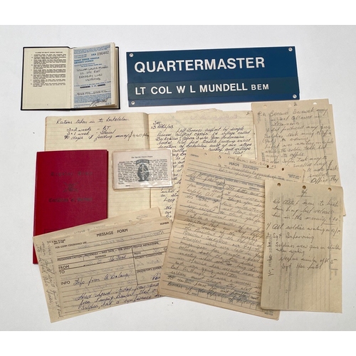 161 - Special Air Service 1963 Operational Diary & Papers of Lt Col Mundell BEM SAS Comprising a hand ... 