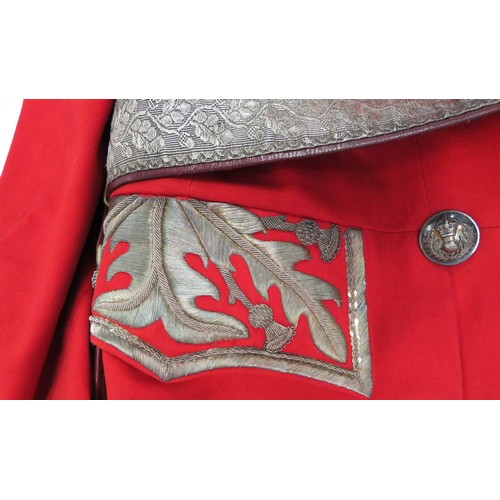 297 - Scottish Lord Lieutenant's Dress Tailcoat and Dress Belt
scarlet, melton cloth, double breasted tail... 