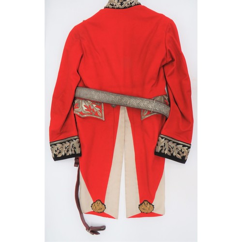 297 - Scottish Lord Lieutenant's Dress Tailcoat and Dress Belt
scarlet, melton cloth, double breasted tail... 