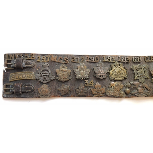 124 - Canadian Army WW1 Trophy belt.   A fascinating Great War era time capsule. Broad leather example bea... 