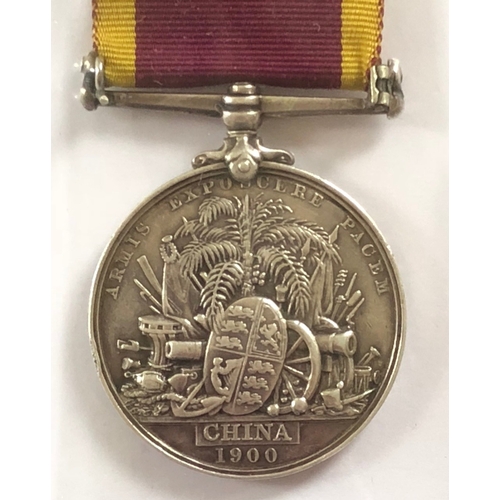 237 - Royal Navy 1900 China Medal to HMS Arethusa.   Awarded to J L CHRISTIE  AB HMS ARETHUSA. Edge Knocks... 