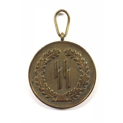 361 - German Third Reich SS Long Service Award for 4 years.   A good bronze example, the finely stippled o... 