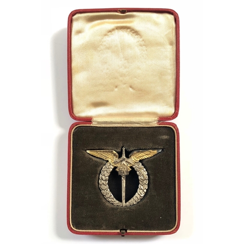 390 - Czech WW2 Attributed Pilot Silver Breast Wings Badge & Certificate. A rare pair presented to Squ... 