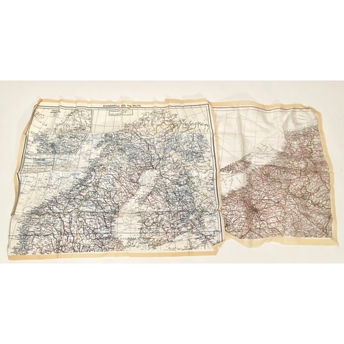 403 - WW2 RAF / Special Forces Silk Escape Maps of Europe.   Comprising: France, Holland and tip of Englan... 