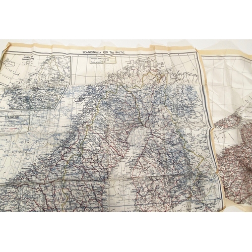 403 - WW2 RAF / Special Forces Silk Escape Maps of Europe.   Comprising: France, Holland and tip of Englan... 