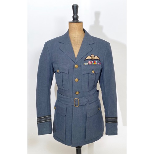 390A - RAF Uniform of Squadron Leader James Leslie Barlow AFC.Comprising: Servicedress uniform. The tunic w... 