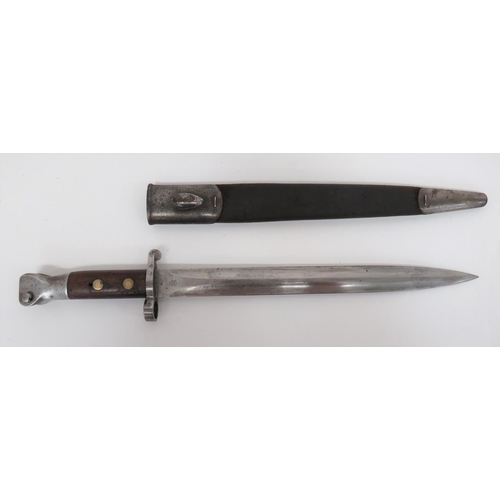 103 - 1888 MKI 2nd Type Bayonet
12 inch, double edged blade.  Forte marked with crowned VR over 