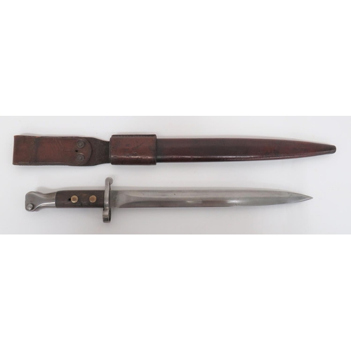 105 - Scarce 1888 MKI 2nd Type Bayonet In Its Land Pattern MKII* Scabbard
12 inch, double edged blade.  Fo... 