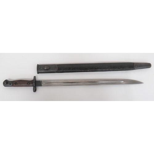 107 - 1907 Pattern SMLE Bayonet
17 inch, single edged blade with fuller.  Forte with crowned GR over ... 