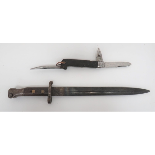 110 - 1888 MKI 2nd Type Drill Purpose Bayonet
11 3/4 inch, double edged blade with blunted point.  Fo... 