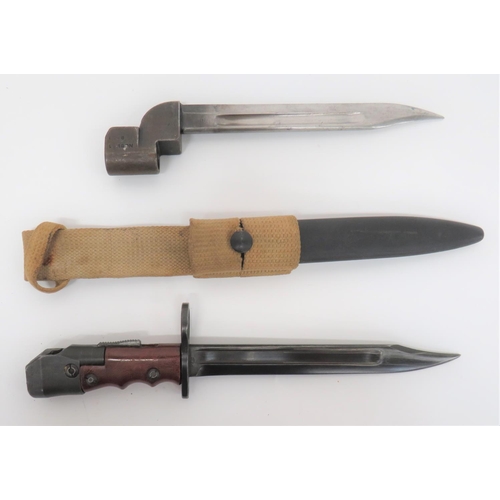 114 - British No 7 MKI Bayonet & No 9 MKI Bayonet
No 7 bayonet with 8 inch, single edged, clipped poin... 