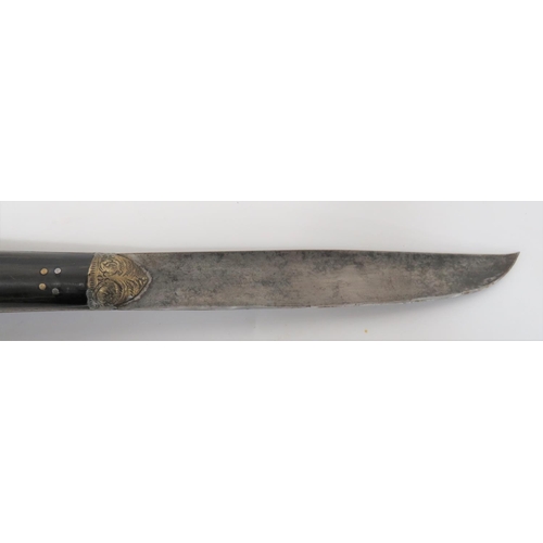 133 - Early 19th Century Indo-Persian Peshkabz Knife
6 1/2 inch, single edged blade.  Brass ferrule w... 