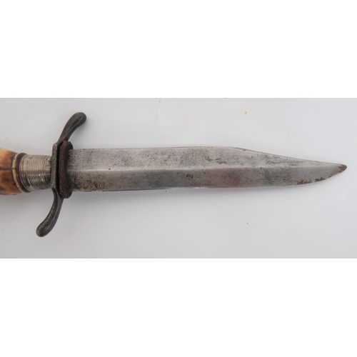 157 - Early 20th Century German Pattern Trench Knife
5 3/4 inch, single edged, clipped point blade.  ... 