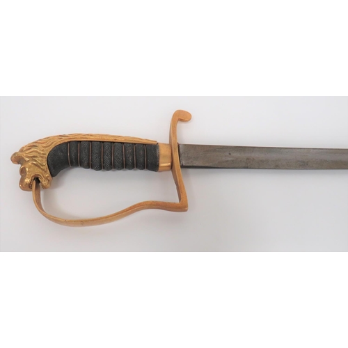 2 - Early 20th Century Fighting Sword
31 1/4 inch, single edged, narrow, slightly curved blade.  Wi... 