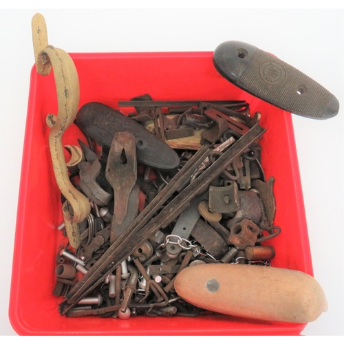 256 - Good Selection of Rifle and Shotgun Spare Parts
including steel trigger guards ... Brass trigger gua... 