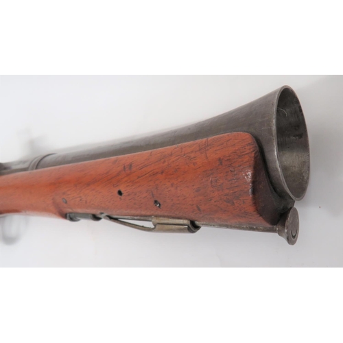 278 - Mid 19th Century Indian Fort Cavalry Percussion Blunderbuss
9 inch, browned, Damascus flared muzzle ... 