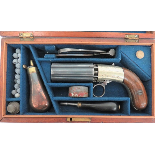 284 - Williams Liverpool Coopers Patent Pepperbox Revolver
3 inch, .400 cal, six shot cylinder barrel. &nb... 