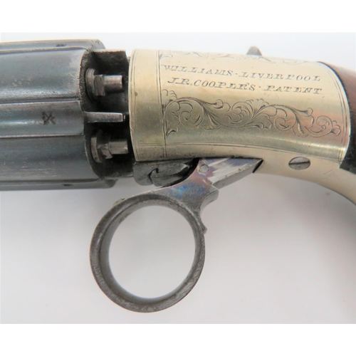 284 - Williams Liverpool Coopers Patent Pepperbox Revolver
3 inch, .400 cal, six shot cylinder barrel. &nb... 