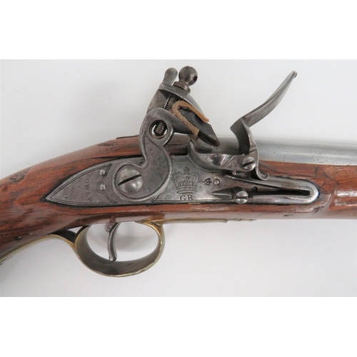 293 - 1821 Pattern Sea Service Flintlock Pistol
9 inch, 25 bore, smoothbore barrel.  Breech with proo... 