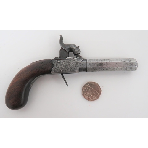 348 - Mid 19th Century Small Scale Percussion Pocket Pistol by Billyard 
7 mm, 2 inch, octagonal, tur... 