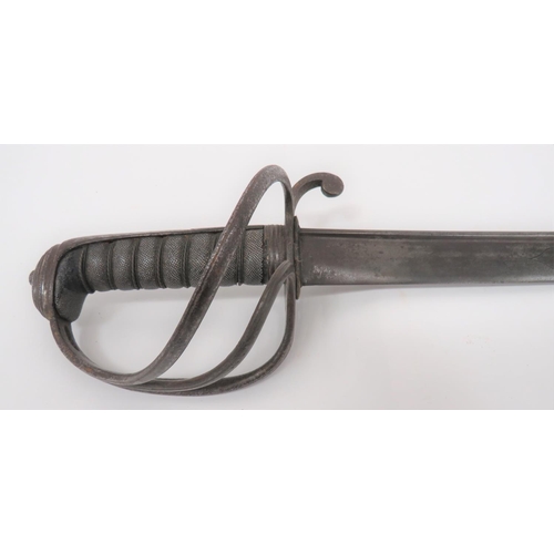 59 - 1821 Pattern Attributed Light Cavalry Officer's Sword
35 1/2 inch, single edged, slightly curved, pi... 