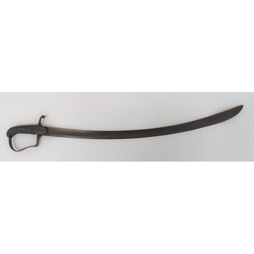 62 - 1796 Pattern Officer's Cavalry Sword
32 1/4 inch, single edged, curved blade with wide fuller.  ... 