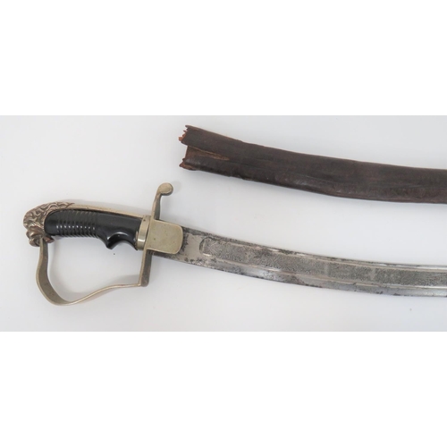 65 - 19th Century Ethiopian Cavalry Sword
30 1/2 inch, single edged, curved blade.  Two narrow fulle... 