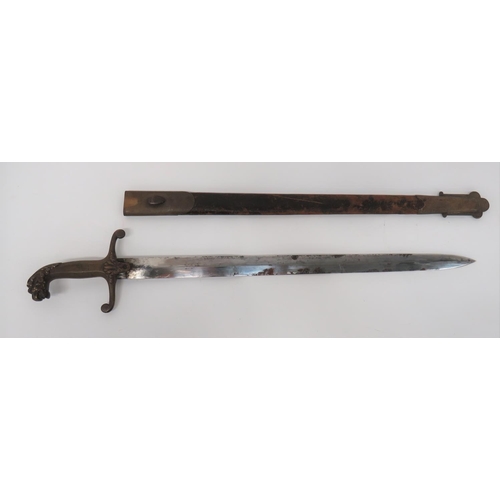 79 - Early 19th Century Bandsman Sword.example with a straight, 21 inch, double edged blade. The hilt of ... 