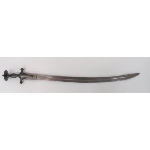 83 - Early 19th Century Indian Tulwar
29 1/2 inch, single edged, slightly curved blade with sharpened bac... 