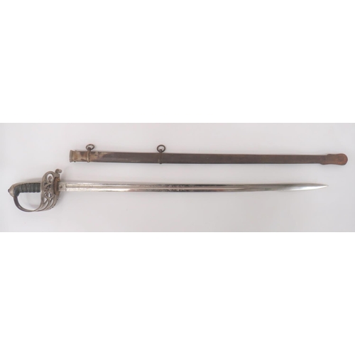 90 - Honourable Artillery Company (Infantry) Sword
32 1/4 inch, single edged blade with wide fuller.  Etc... 