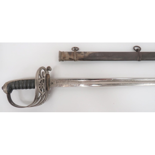 90 - Honourable Artillery Company (Infantry) Sword
32 1/4 inch, single edged blade with wide fuller.  Etc... 