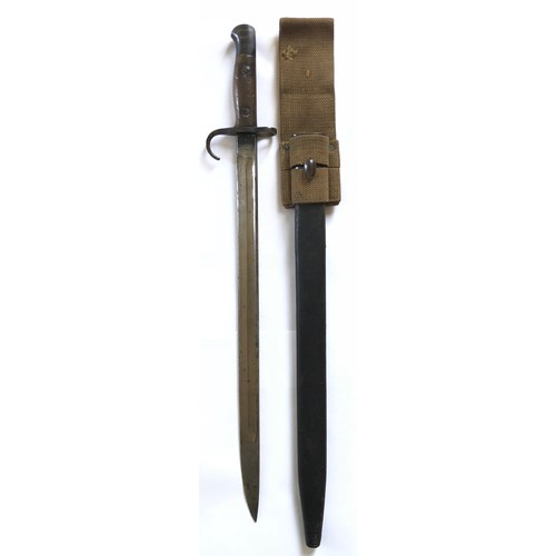 130A - 2nd Bn Middlesex Regiment 1907 Hook Quillon Bayonet 1st Pattern Scabbard.A scarce second year of pro... 