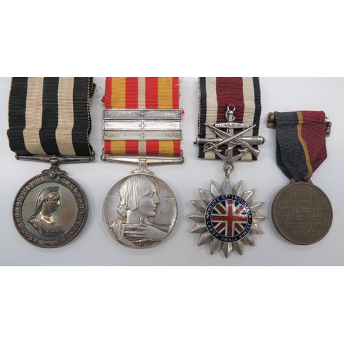 Selection of Civilian Medals
consisting Service medal of The Order Of St John.  Named "3518 A. Sis. C Storey. Radcliffe. NSC Div. No 4 Dist. SJAB 1922". ... Voluntary Medical Service medal with 3 bars named "Miss Elsie Douglas" ... Church Lads' Brigade Royal Review 1927 medal ... Silvered and enamel medal named "A.V.Dyer".  4 items.