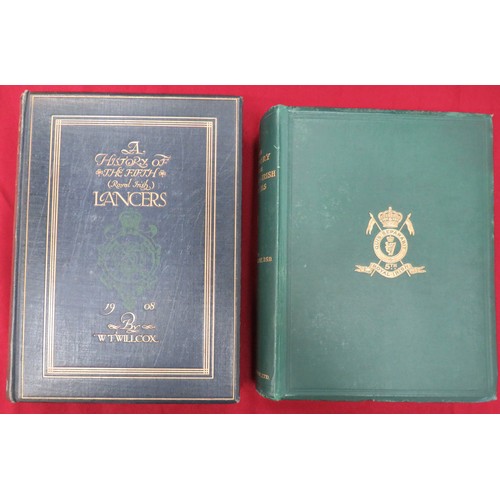 189 - A History Of The Fifth (Royal Irish) Lancers
by W T Willcox, printed 1908. Blue linen cover with gil... 