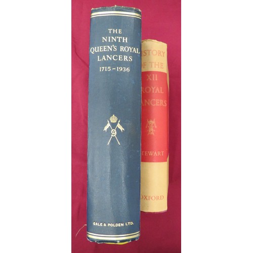 193 - The Ninth Queens Royal Lancers 1715-1936
by Major E W Sheppard.  Printed 1939.  Blue linen... 