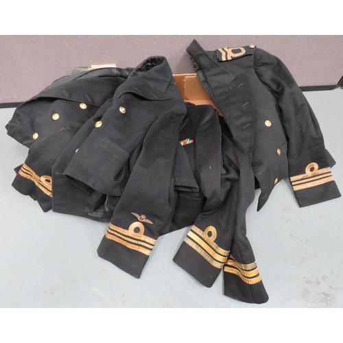 292 - Royal Navy Officer's Mess Jackets
consisting 3 x dark blue, short, open collar jackets.  All with gi... 